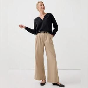 Elegant Tan Wide-Leg Pants